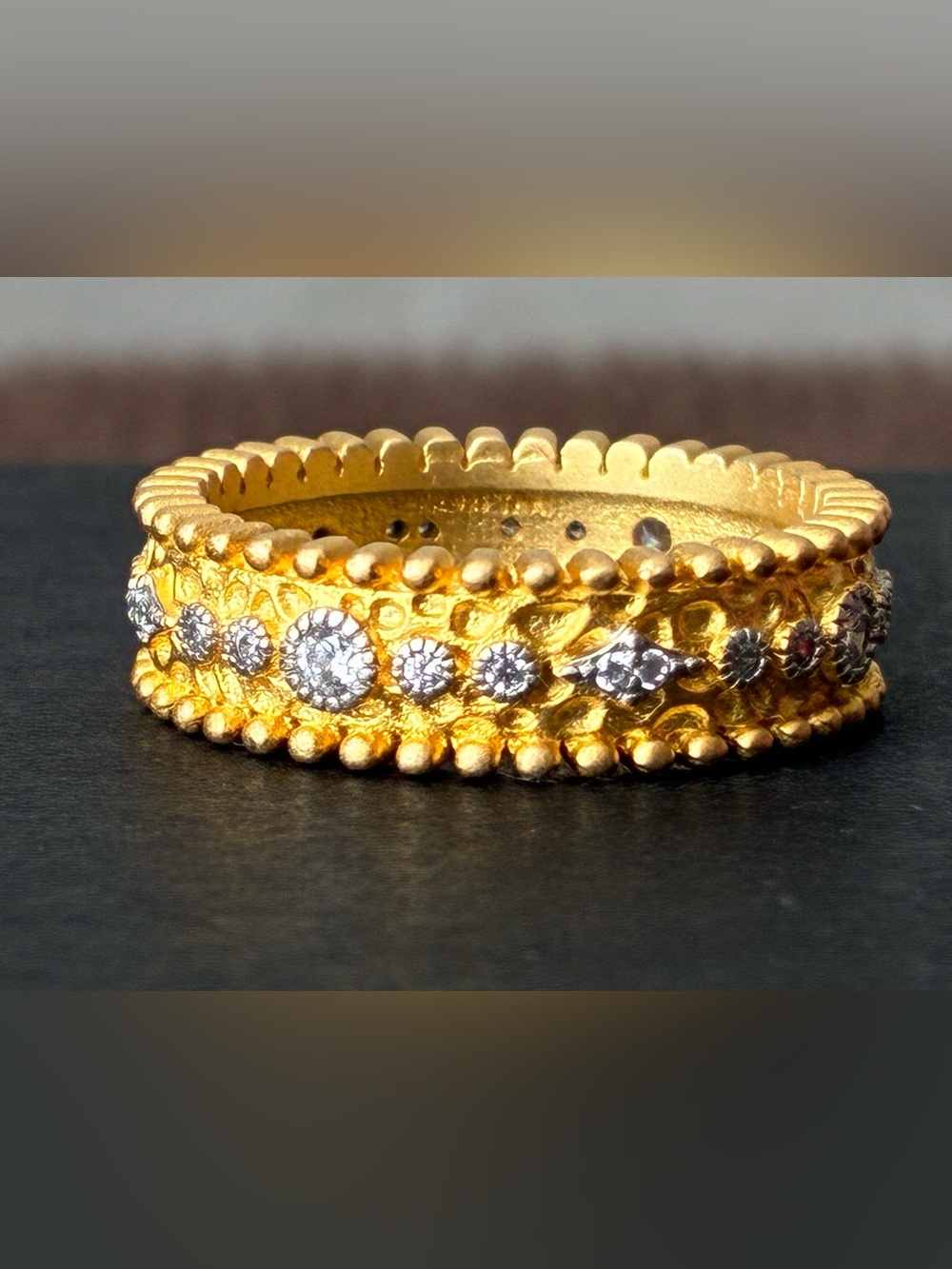 Freida Rothman Bezel Stack Ring Sz 7 - Picture 2 of 8